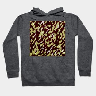 Camouflage - khaki and maroon Hoodie